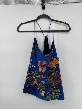 J. Crew Romantic Vacation Bloomcare Maximalist Chic Blue Floral Camisole Sz12